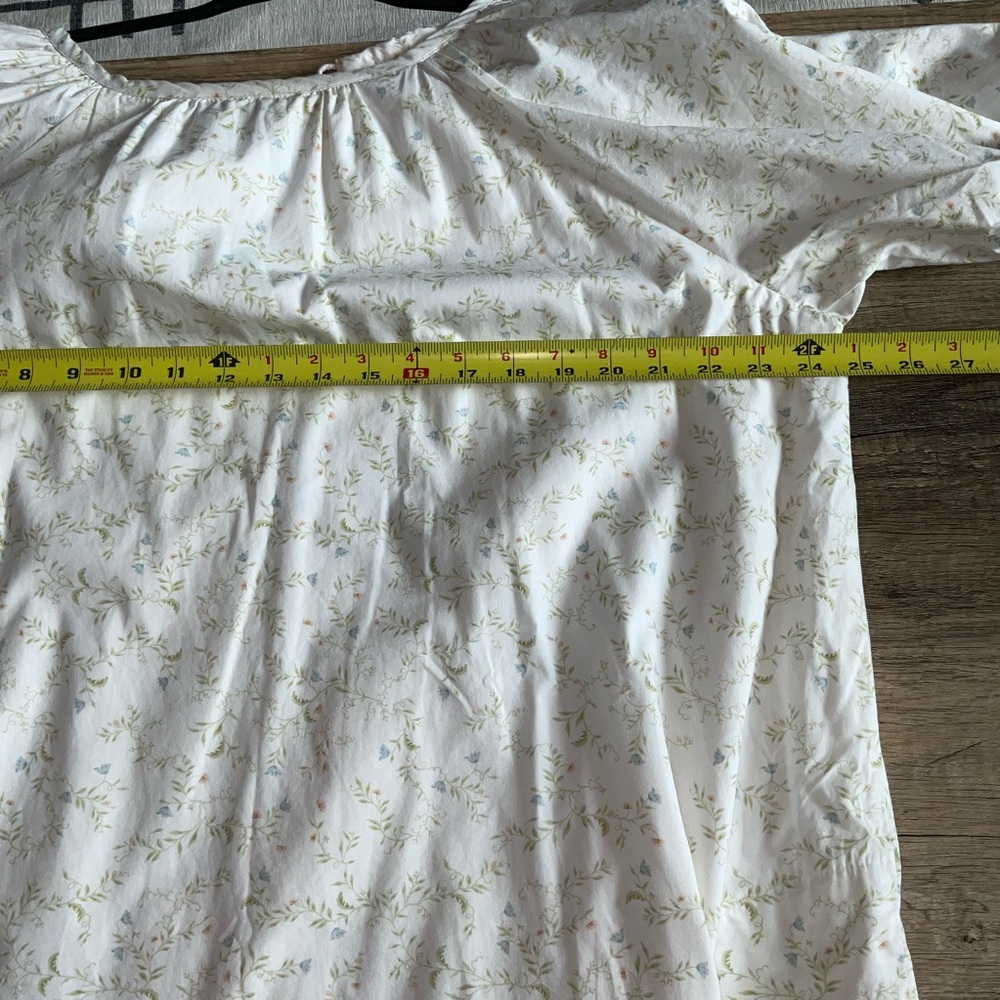 Cream Floral Puff-Sleeve Mini Dress - Picture 6 of 9